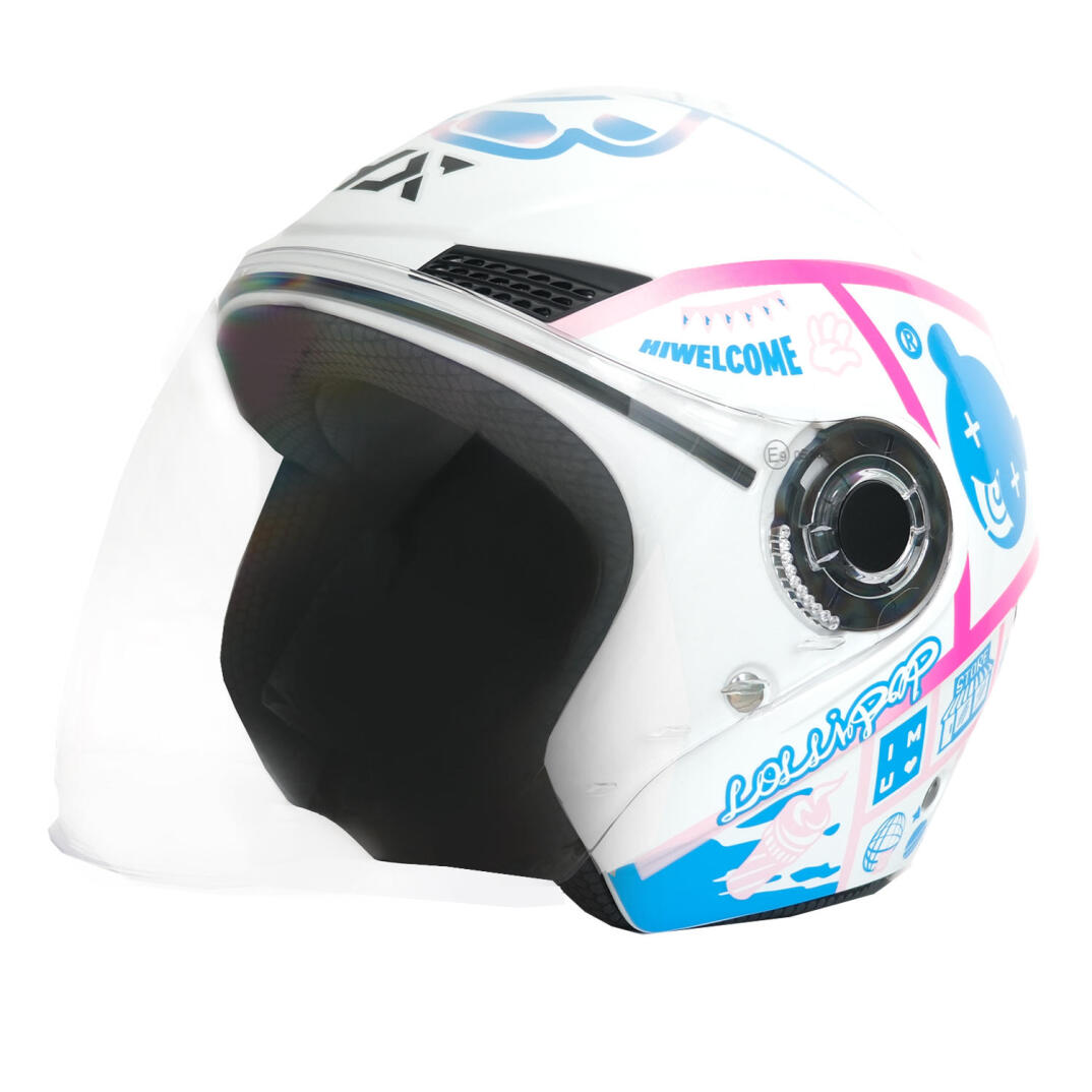 GP GX MKS005-PWBB Şeffaf Vizörlü Motosiklet Yarım Kask - 1