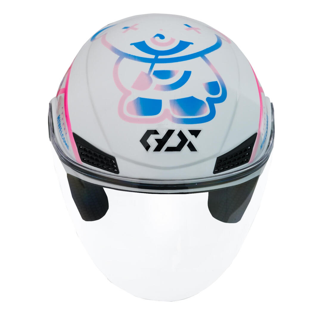 GP GX MKS005-PWBB Şeffaf Vizörlü Motosiklet Yarım Kask - 2