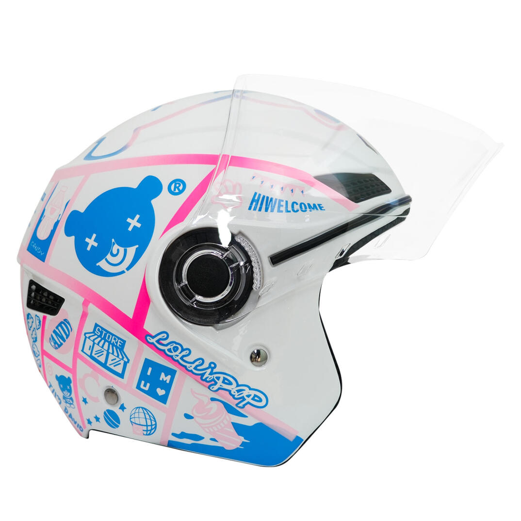GP GX MKS005-PWBB Şeffaf Vizörlü Motosiklet Yarım Kask - 3