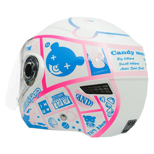 GP GX MKS005-PWBB Şeffaf Vizörlü Motosiklet Yarım Kask - 4