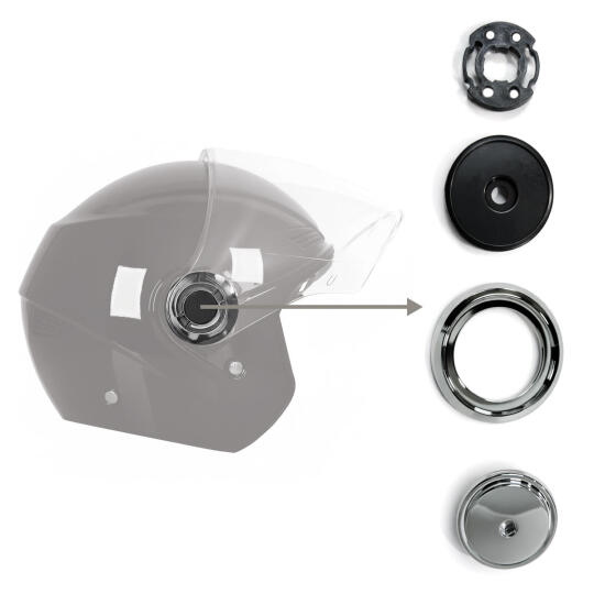 GP GX MKS005 Uyumlu Motosiklet Kask Vizör Bağlantı Aparatı Gümüş (1)
