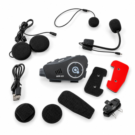 GP KATJMER Q28-2X Bluetooth 5.0 IPX6 Çift Bağlantılı 1080P Kameralı Motosiklet Kask Kulaklığı Intercom - 5