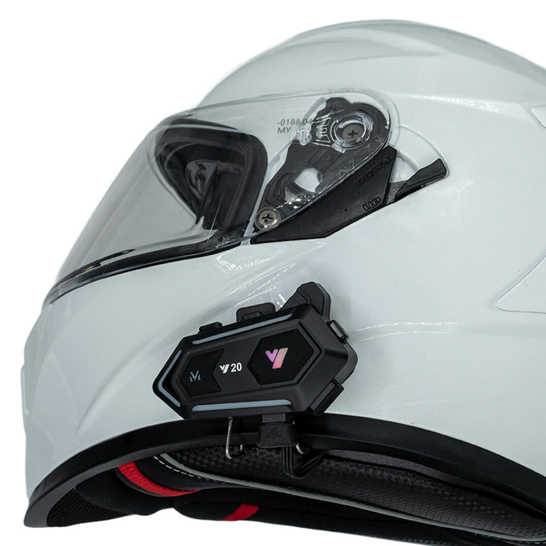 GP KATJMER Y20 Bluetooth 5.3 RGB Işıklı IPX6 Motosiklet Kask Kulaklığı Intercom - 2