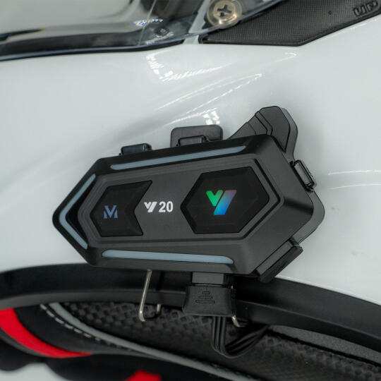 GP KATJMER Y20 Bluetooth 5.3 RGB Işıklı IPX6 Motosiklet Kask Kulaklığı Intercom - 3