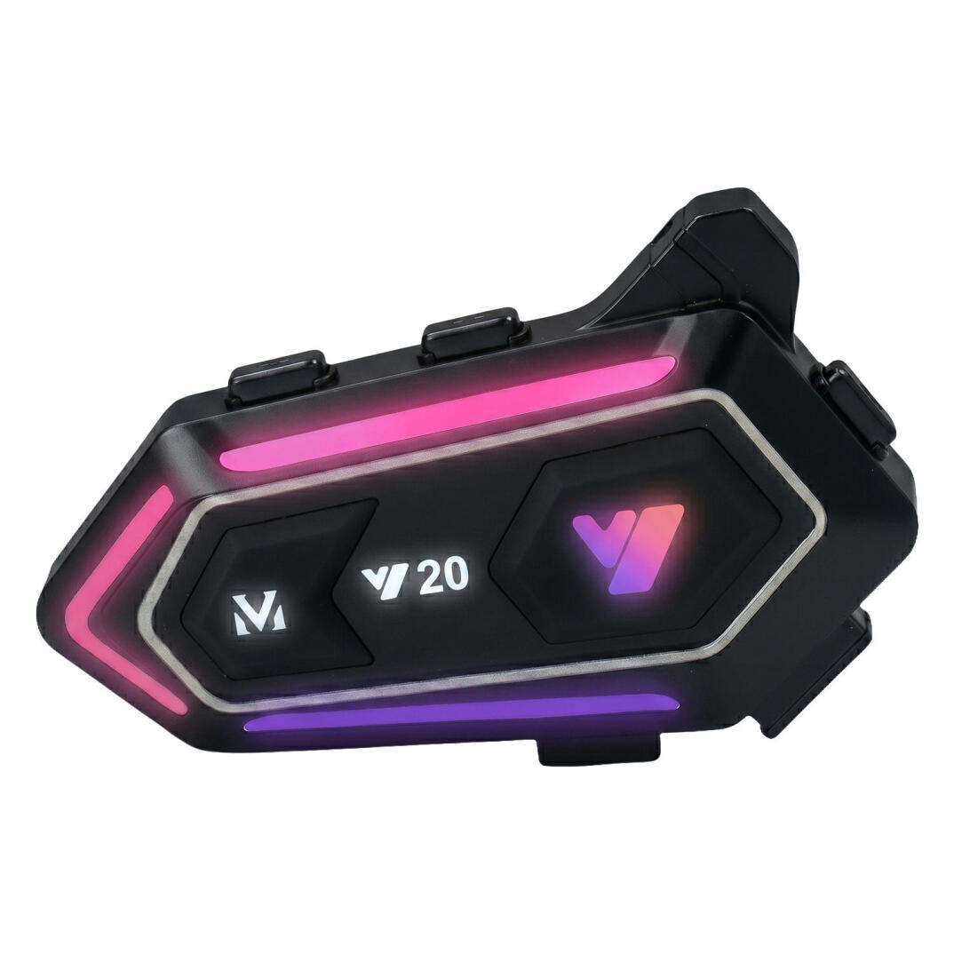 GP KATJMER Y20 Bluetooth 5.3 RGB Işıklı IPX6 Motosiklet Kask Kulaklığı Intercom - 4