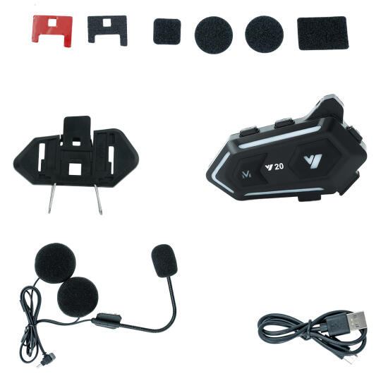 GP KATJMER Y20 Bluetooth 5.3 RGB Işıklı IPX6 Motosiklet Kask Kulaklığı Intercom - 7
