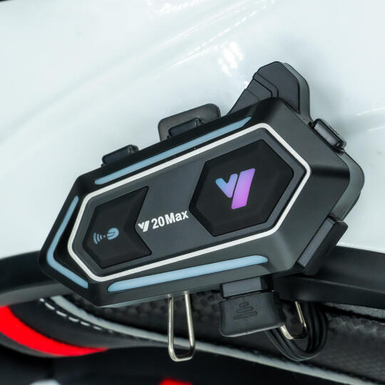 GP KATJMER Y20 MAX Bluetooth 5.3 300M Çift Yönlü RGB Işıklı Motosiklet Kask Kulaklığı Intercom - 3
