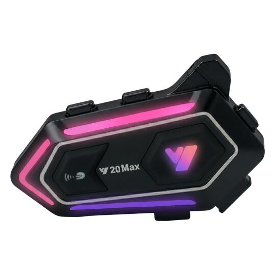 GP KATJMER Y20 MAX Bluetooth 5.3 300M Çift Yönlü RGB Işıklı Motosiklet Kask Kulaklığı Intercom - 4