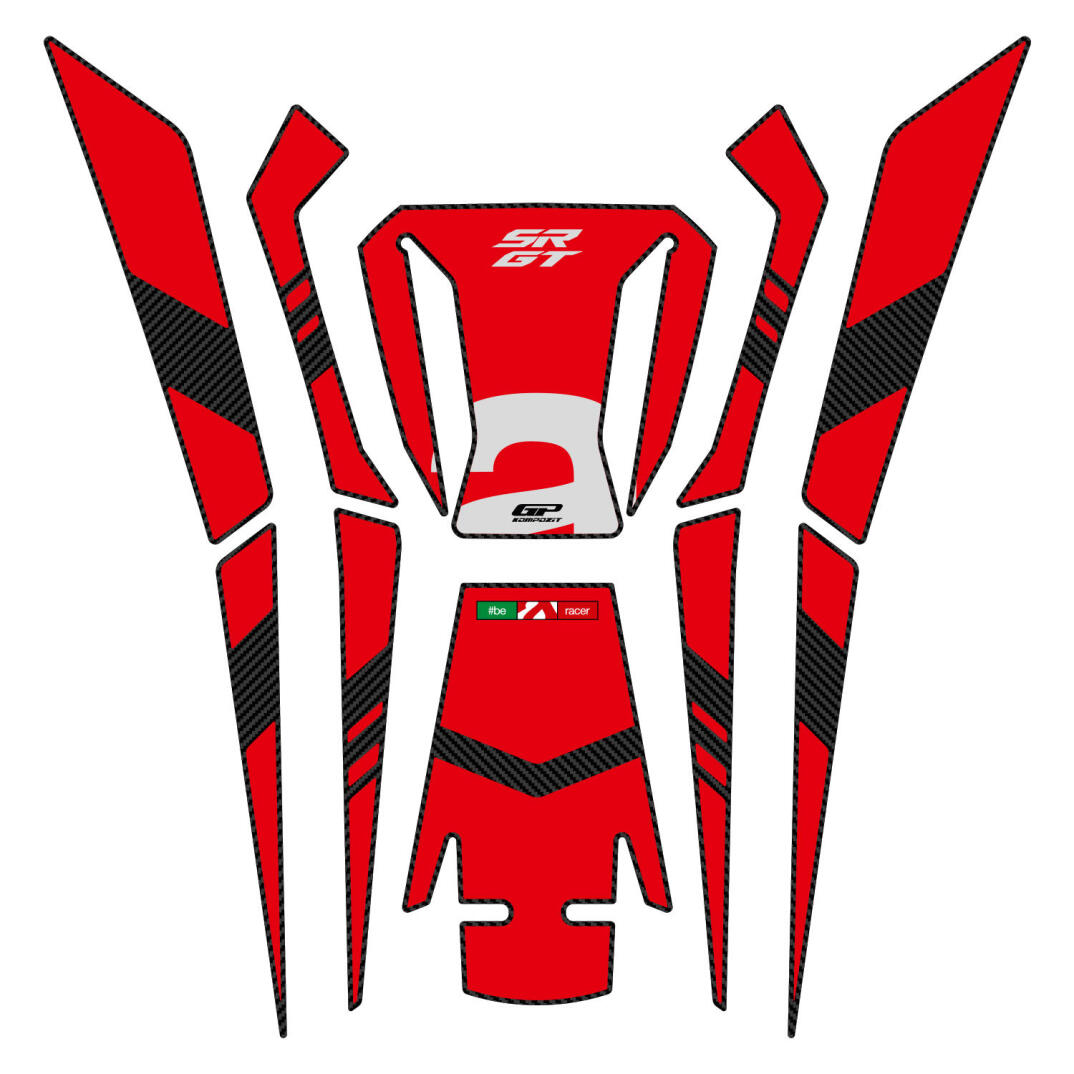 GP Kompozit Aprilia SR GT 125 / 200 2022-2023 Uyumlu Tank Pad Kırmızı - 1