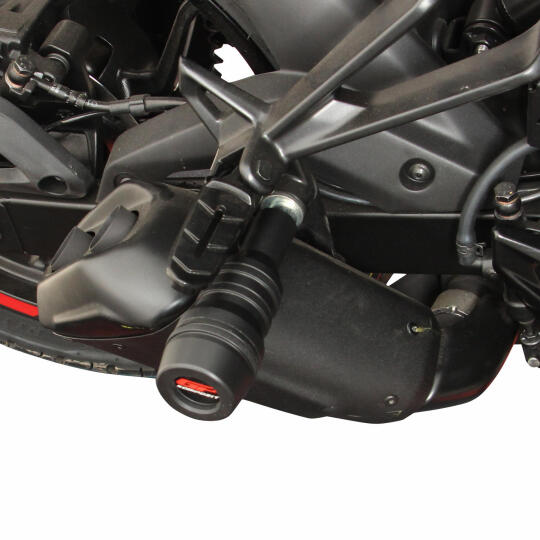 GP Kompozit Bajaj Pulsar F 250 2022-2026 Uyumlu Egzoz Koruma Takozu Siyah (1)
