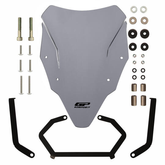 GP Kompozit Bajaj Pulsar N 250 2022-2026 Uyumlu Ön Cam Gri - 5