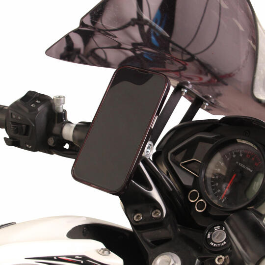 GP Kompozit Bajaj Pulsar NS 125 / NS 200 / RS 200 2011-2026 Uyumlu Telefon / Navigasyon Tutucu Gri (1)