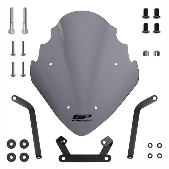 GP Kompozit Bajaj Pulsar NS 200 2011-2024 Uyumlu Ön Cam Gri - 5