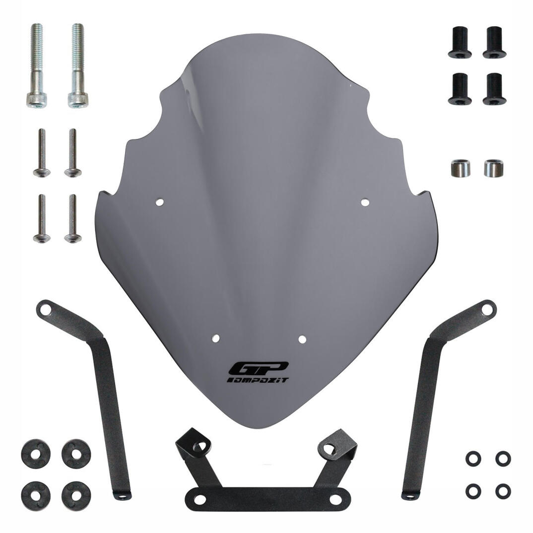 GP Kompozit Bajaj Pulsar NS 200 2011-2024 Uyumlu Ön Cam Gri - 5