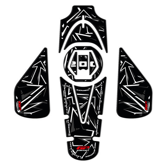 GP Kompozit Bajaj Pulsar NS 200 2011-2026 Uyumlu Tank Pad Seti Gri