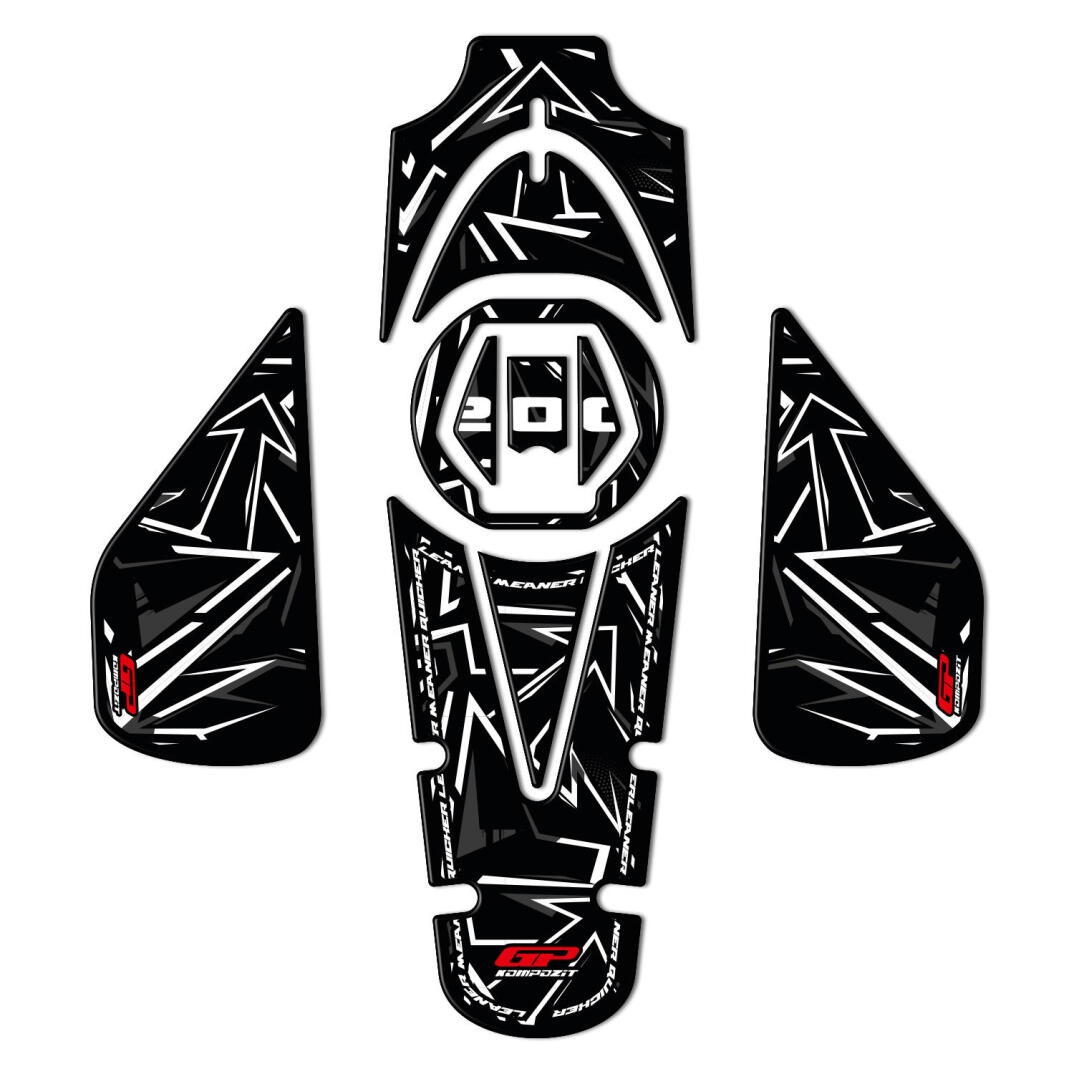 GP Kompozit Bajaj Pulsar NS 200 2011-2026 Uyumlu Tank Pad Seti Gri - 1