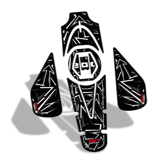 GP Kompozit Bajaj Pulsar NS 200 2011-2026 Uyumlu Tank Pad Seti Gri - 6