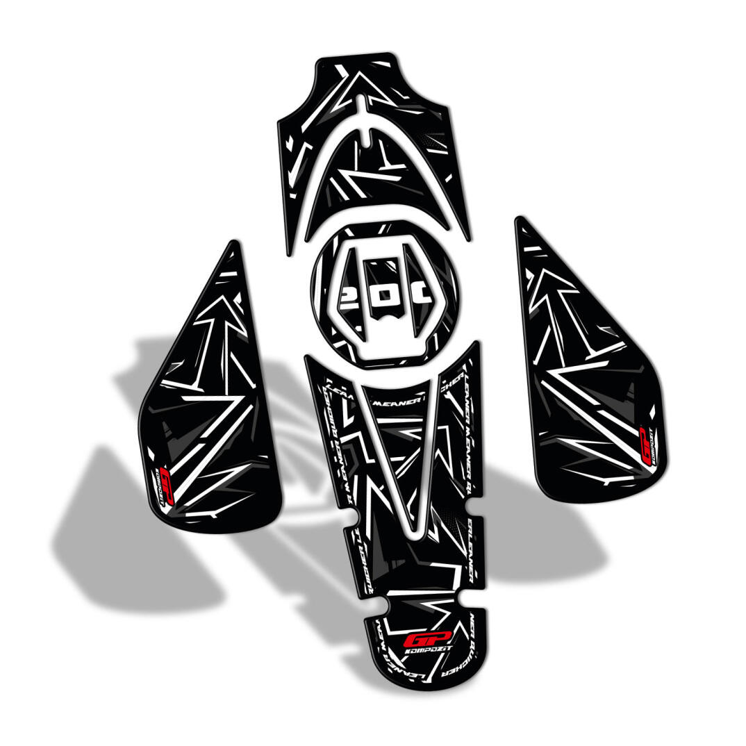 GP Kompozit Bajaj Pulsar NS 200 2011-2026 Uyumlu Tank Pad Seti Gri - 6