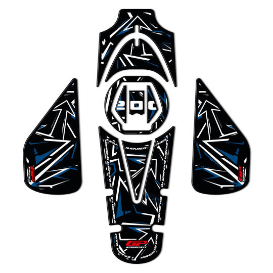 GP Kompozit Bajaj Pulsar NS 200 2011-2026 Uyumlu Tank Pad Seti Mavi