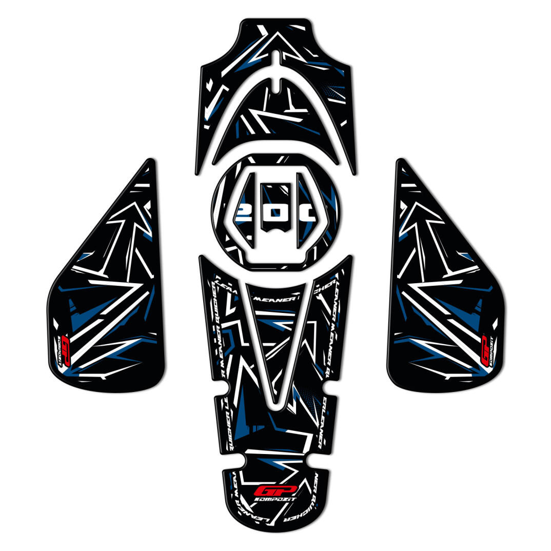 GP Kompozit Bajaj Pulsar NS 200 2011-2026 Uyumlu Tank Pad Seti Mavi - 1