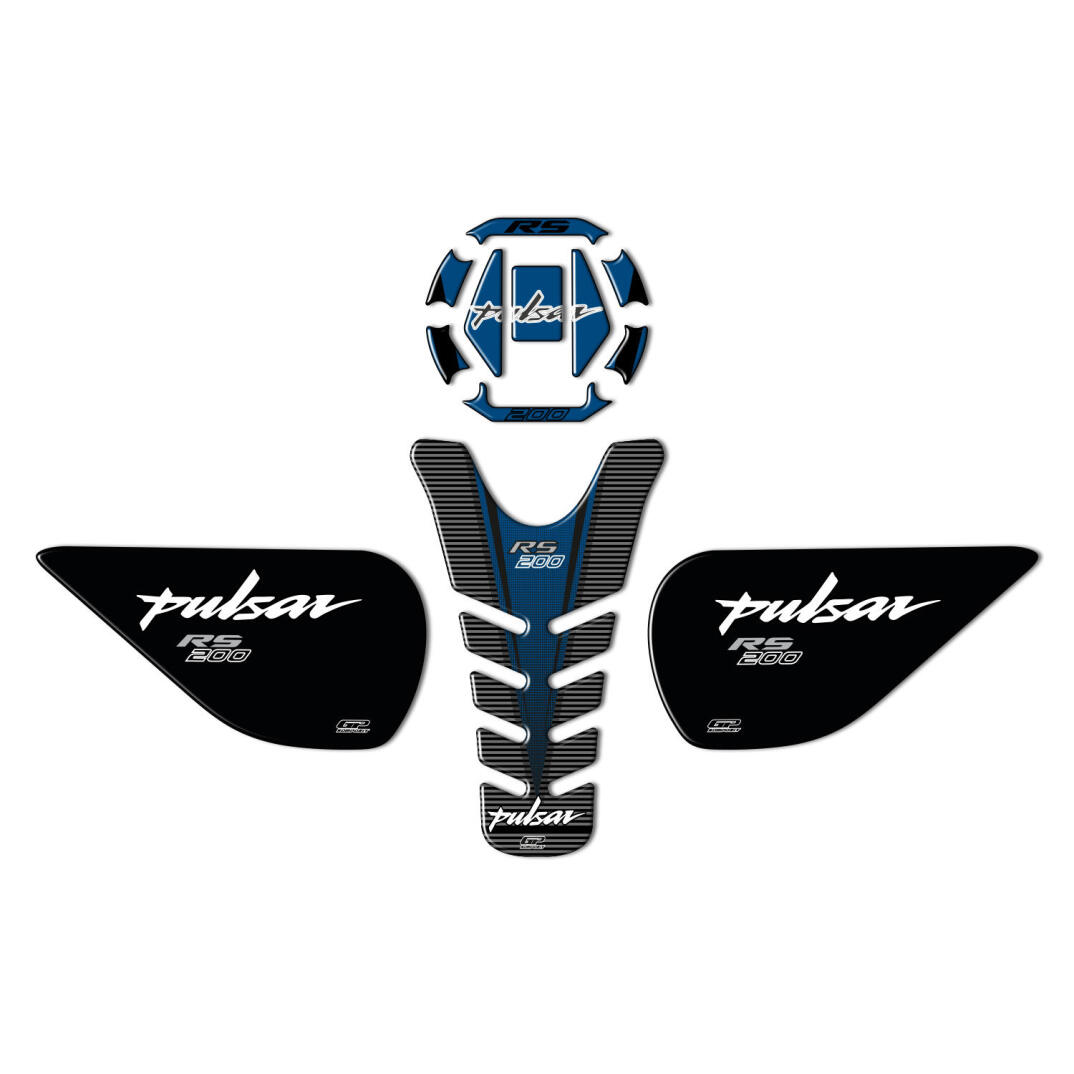 GP Kompozit Bajaj RS 200 2015-2020 Uyumlu Tank Pad Seti Mavi - 1