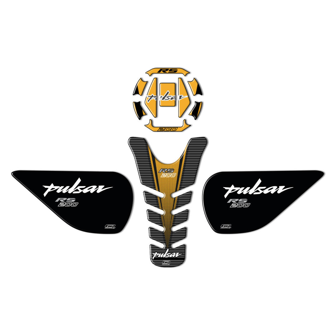 GP Kompozit Bajaj RS 200 2015-2020 Uyumlu Tank Pad Seti Sarı - 1