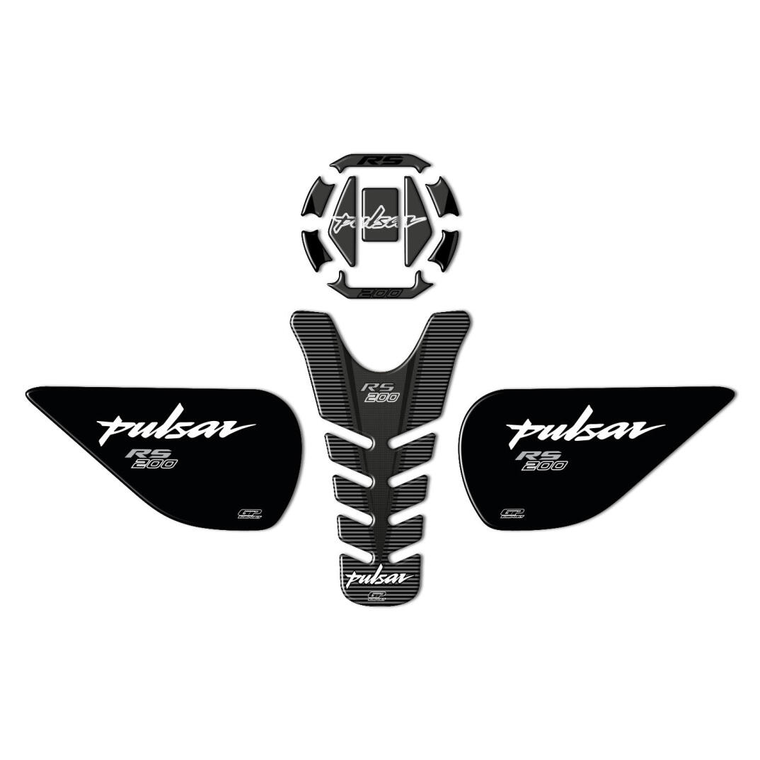 GP Kompozit Bajaj RS 200 2015-2020 Uyumlu Tank Pad Seti Siyah - 1