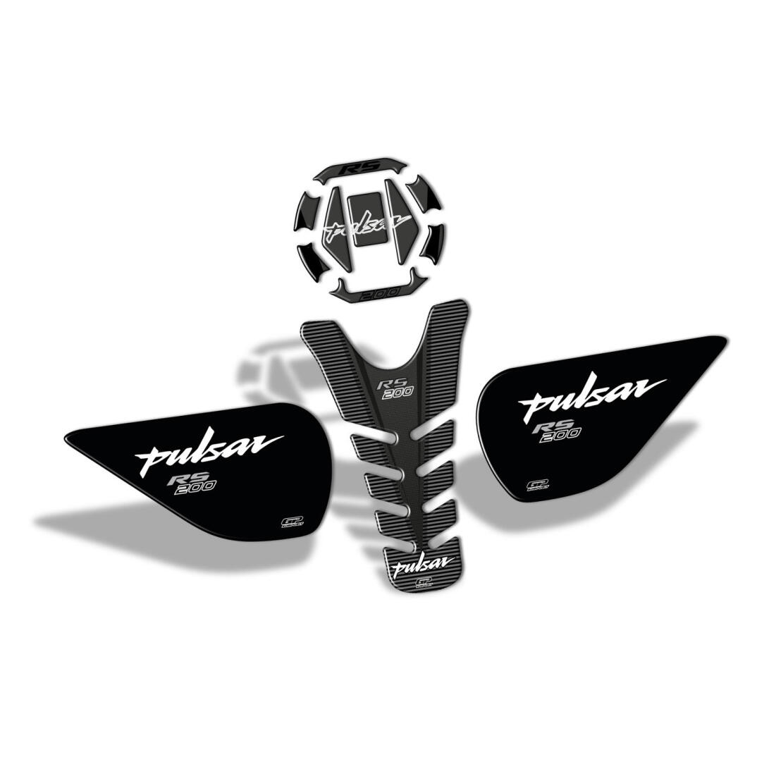 GP Kompozit Bajaj RS 200 2015-2020 Uyumlu Tank Pad Seti Siyah - 2