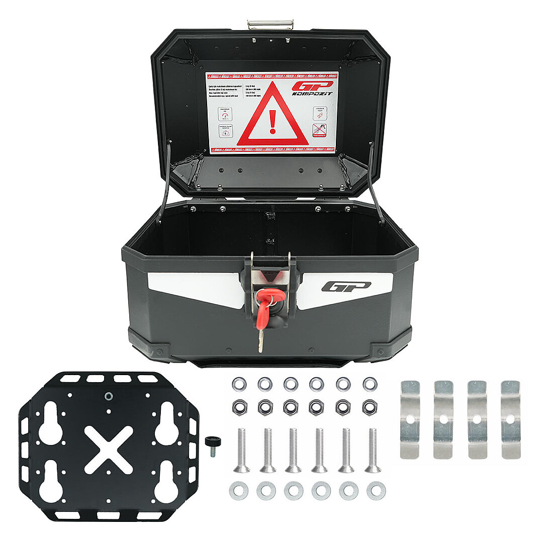 GP Kompozit Base Universal 27 lt Alüminyum Motosiklet Çantası Siyah - 7