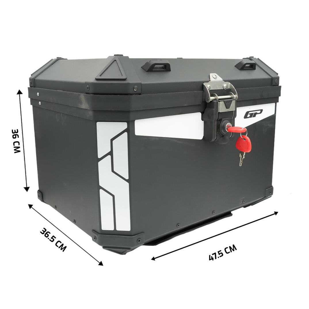 GP Kompozit Base Universal 58 lt Alüminyum Motosiklet Çantası Siyah - 1