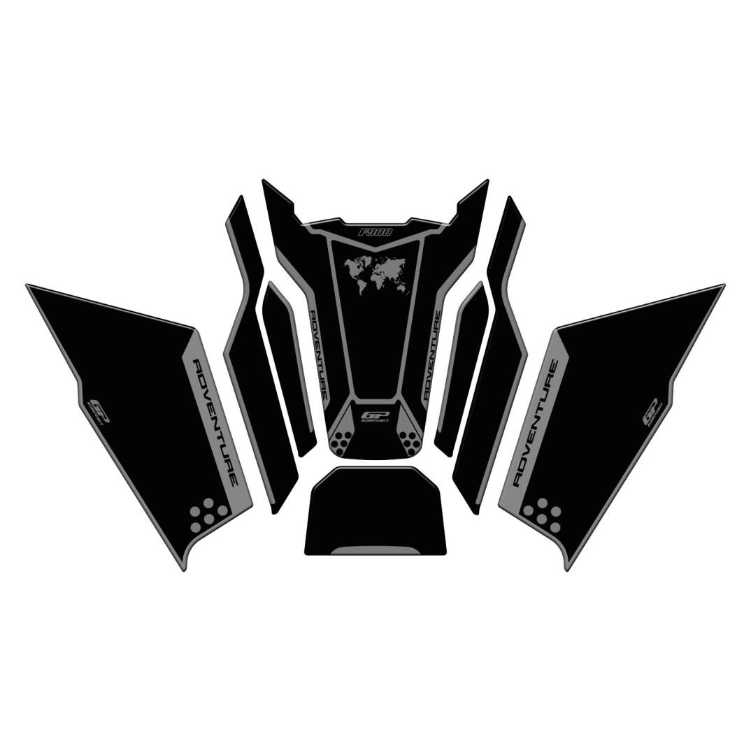 GP Kompozit BMW F 900 GS ADV 2024-2026 Uyumlu Tank Pad Seti Siyah - 1