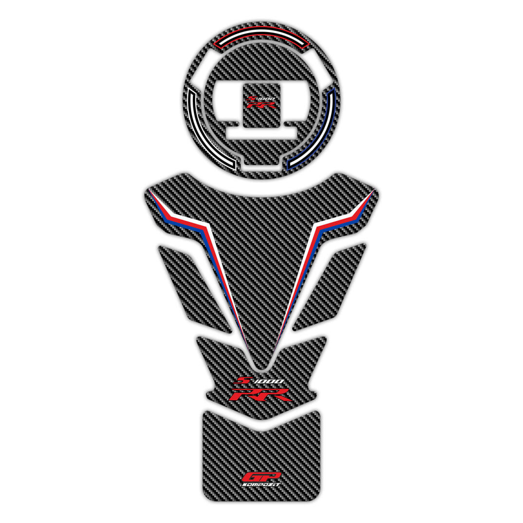 GP Kompozit BMW S 1000 RR 2015-2018 Uyumlu Tank Pad Seti Mavi-Kırmızı - 1