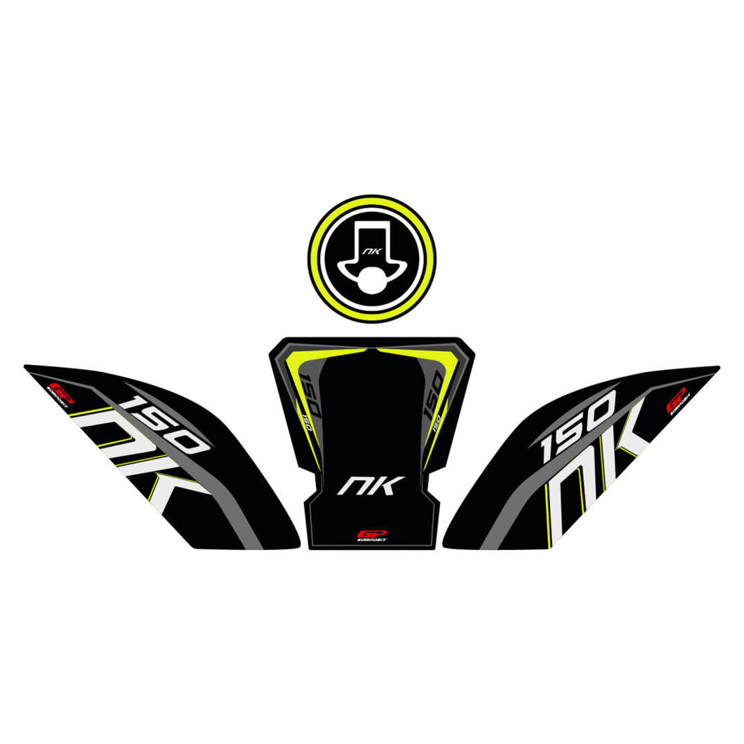 GP Kompozit CF Moto 150 NK 2016-2022 Uyumlu Tank Pad Seti Siyah-Sarı - 1