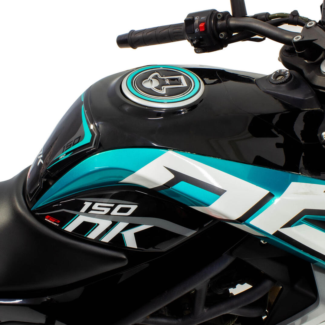 GP Kompozit CF Moto 150 NK 2016-2022 Uyumlu Tank Pad Seti Siyah-Turkuaz - 3