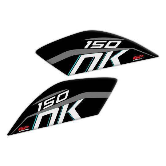 GP Kompozit CF Moto 150 NK 2016-2022 Uyumlu Tank Pad Seti Siyah-Turkuaz - 6