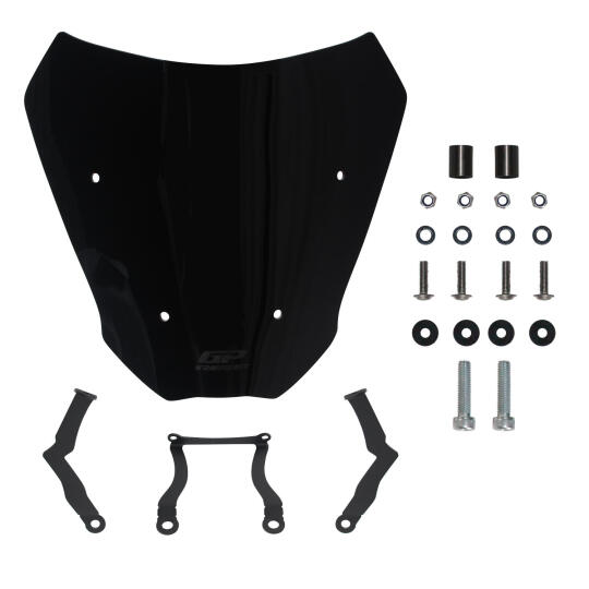 GP Kompozit CF Moto 250 CL-X 2022-2026 Uyumlu Kısa Ön Cam Siyah - 7