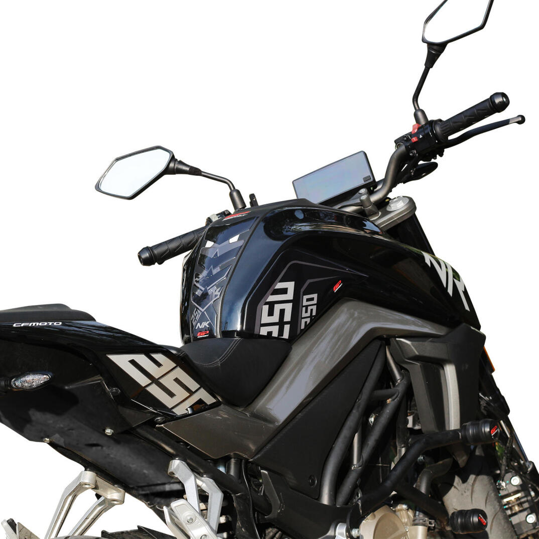 GP Kompozit CF Moto 250 NK 2018-2022 Uyumlu Tank Pad Seti Siyah - 5