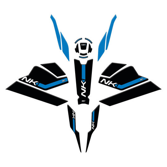GP Kompozit CF Moto 250 NK 2023-2026 Uyumlu Full Pad Seti Mavi