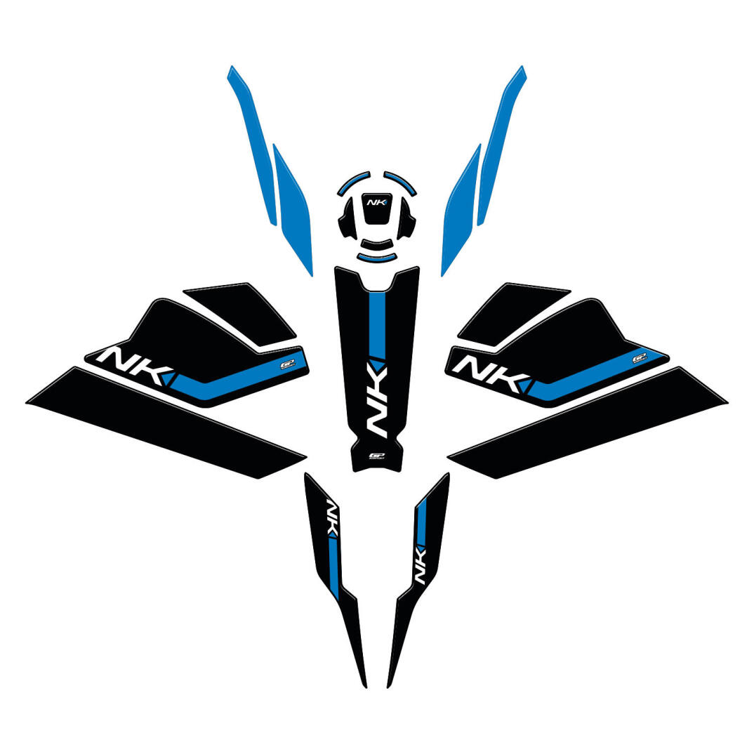 GP Kompozit CF Moto 250 NK 2023-2026 Uyumlu Full Pad Seti Mavi - 1