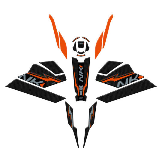 GP Kompozit CF Moto 250 NK 2023-2026 Uyumlu Full Pad Seti Turuncu
