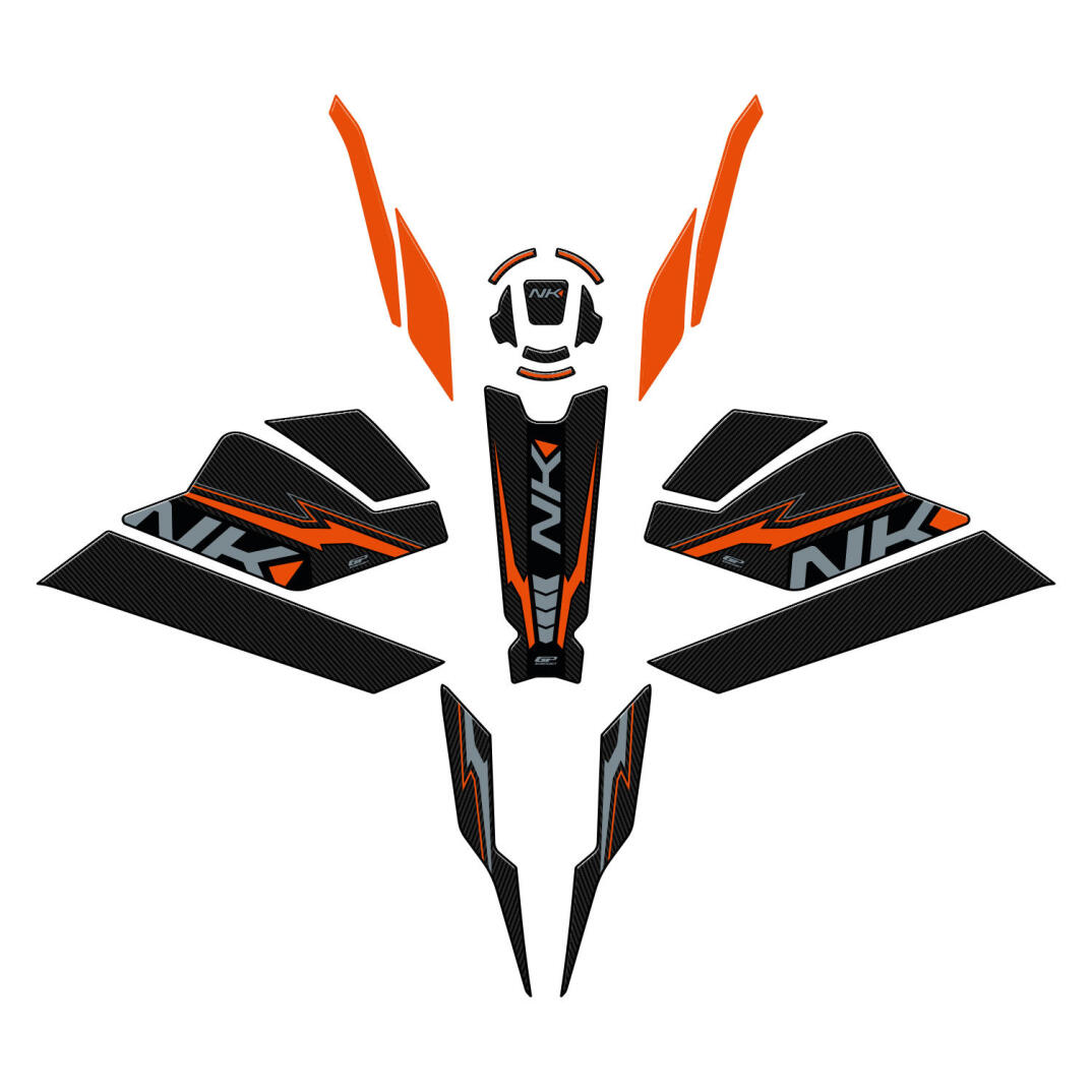 GP Kompozit CF Moto 250 NK 2023-2026 Uyumlu Full Pad Seti Turuncu - 1