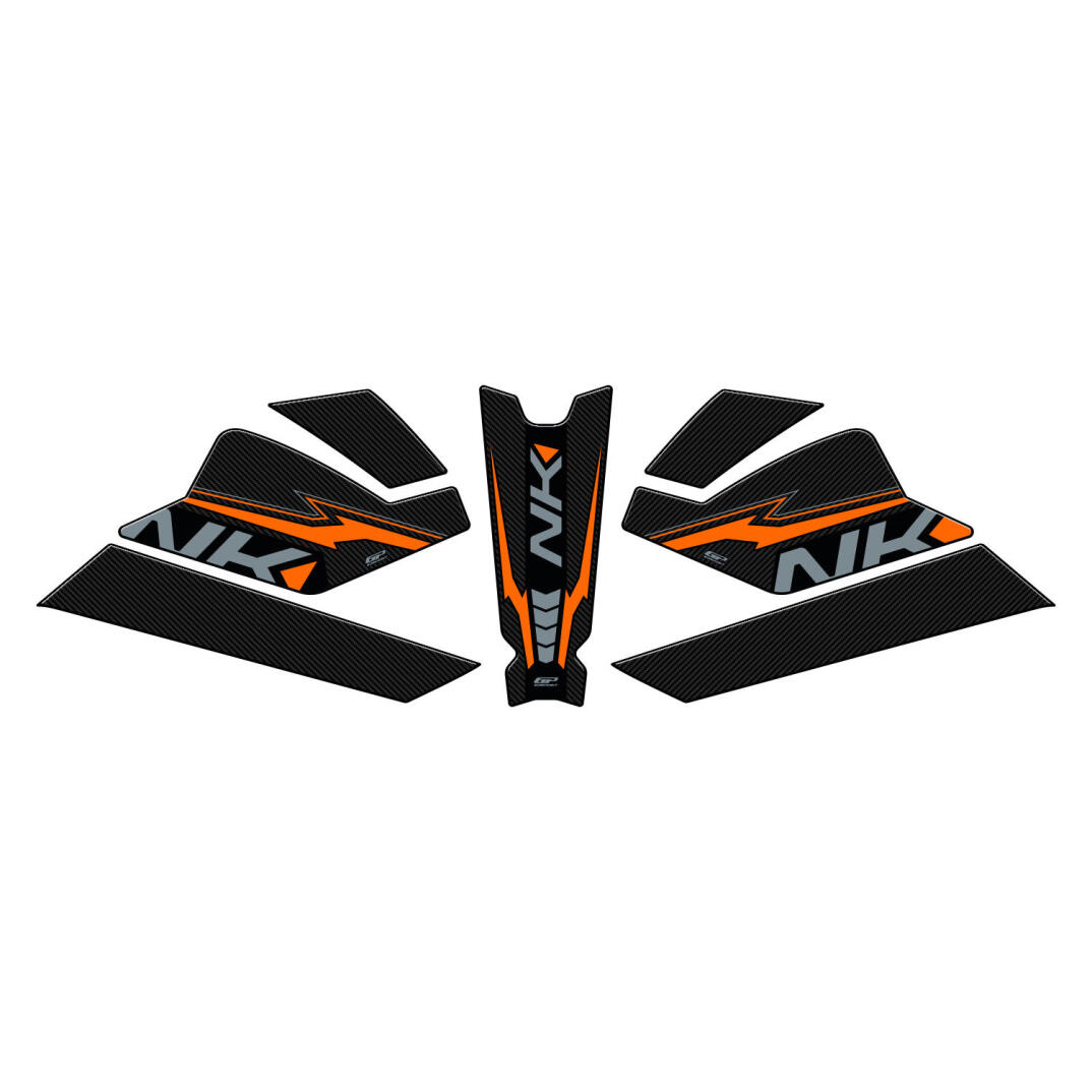 GP Kompozit CF Moto 250 NK 2023-2026 Uyumlu Tank Pad Seti Turuncu - 1