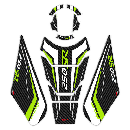 GP Kompozit CF Moto 250 SR 2020-2025 Uyumlu Tank Pad Seti Sarı