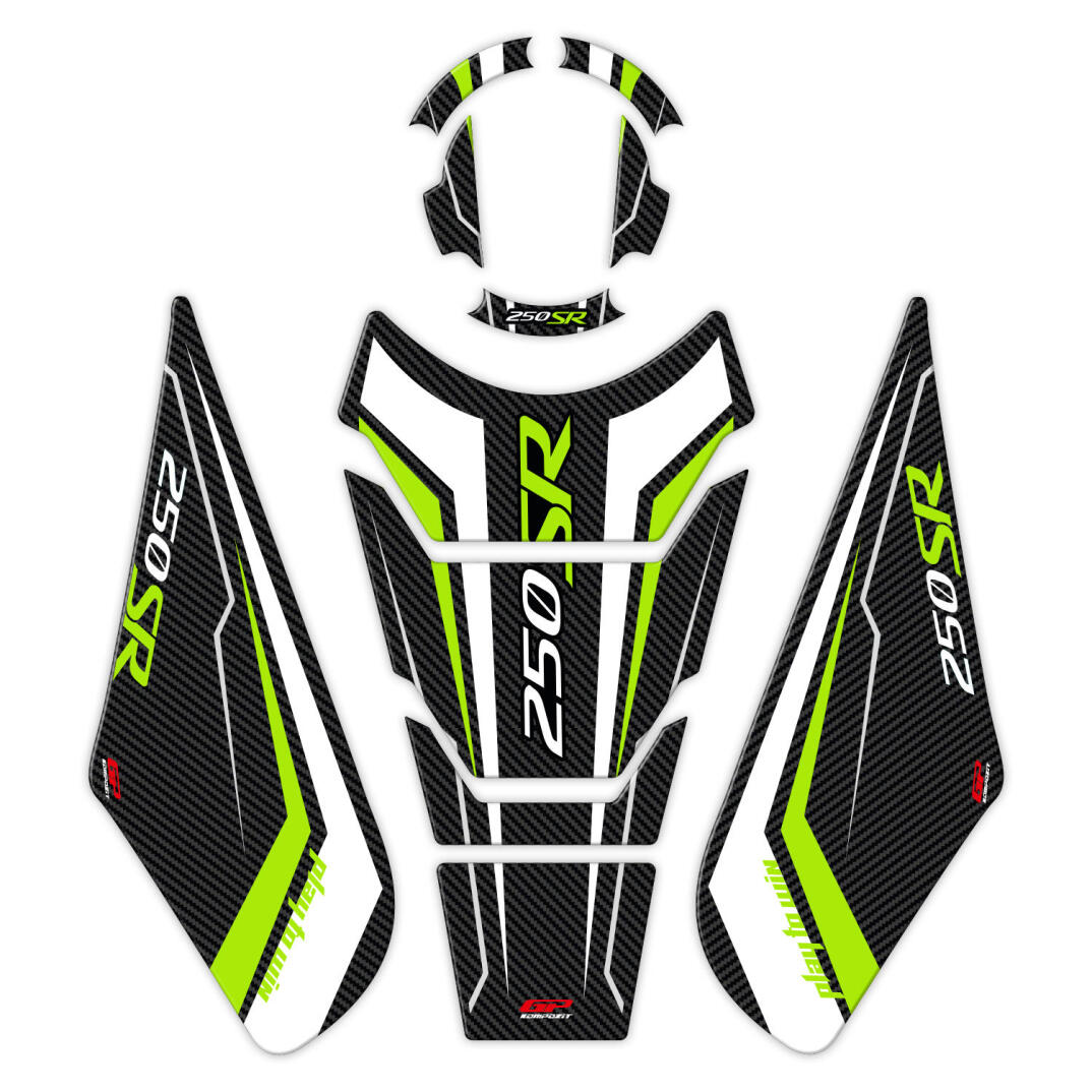 GP Kompozit CF Moto 250 SR 2020-2025 Uyumlu Tank Pad Seti Sarı - 1