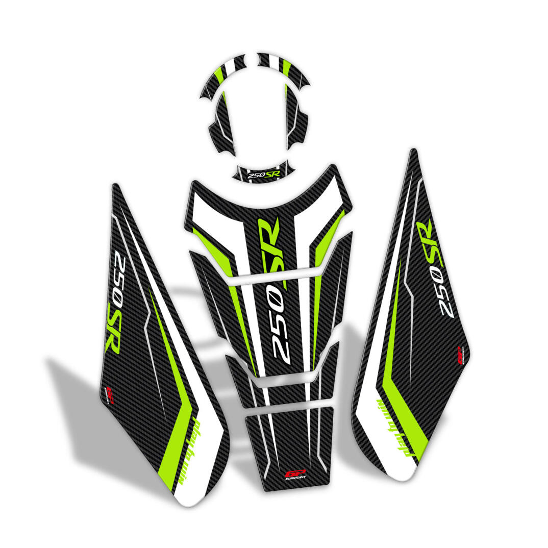 GP Kompozit CF Moto 250 SR 2020-2025 Uyumlu Tank Pad Seti Sarı - 5
