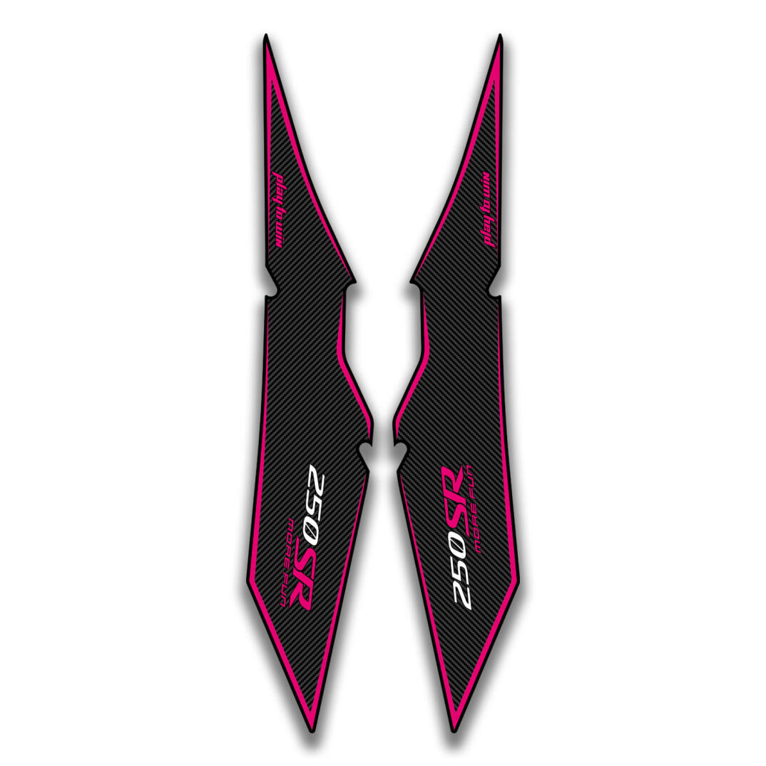 GP Kompozit CF Moto 250 SR 2026 Uyumlu Kanat Grenaj Stickeri Pembe-Karbon - 1