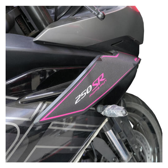 GP Kompozit CF Moto 250 SR 2026 Uyumlu Kanat Grenaj Stickeri Pembe-Karbon - 3