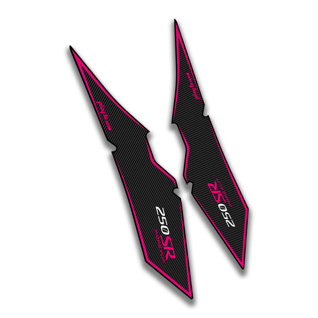 GP Kompozit CF Moto 250 SR 2026 Uyumlu Kanat Grenaj Stickeri Pembe-Karbon - 4