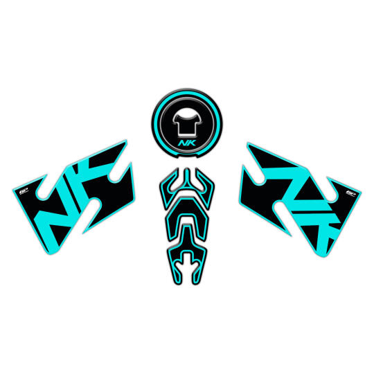 GP Kompozit CF Moto 400 NK / 650 NK 2020 Uyumlu Tank Pad Seti Turkuaz