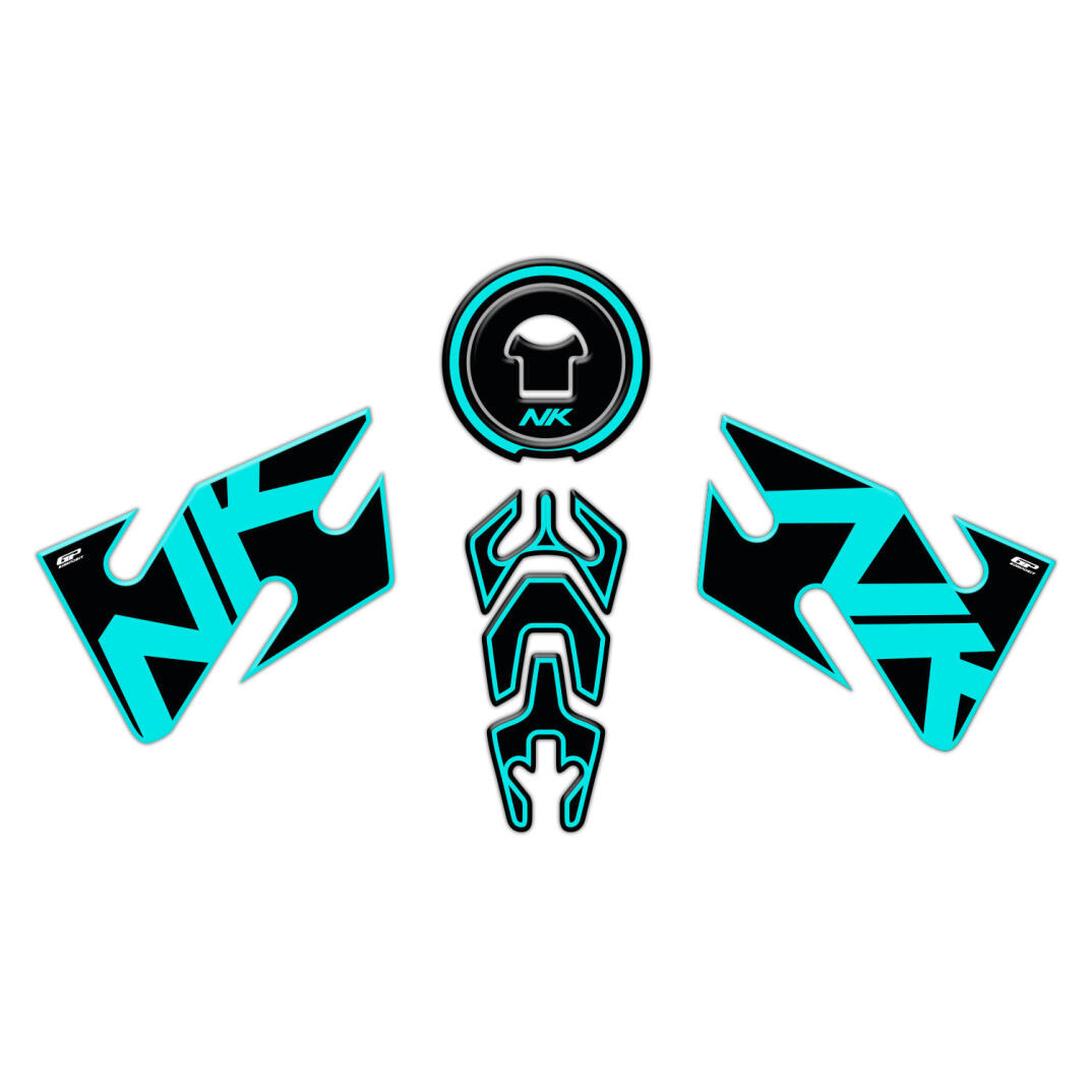 GP Kompozit CF Moto 400 NK / 650 NK 2020 Uyumlu Tank Pad Seti Turkuaz - 1